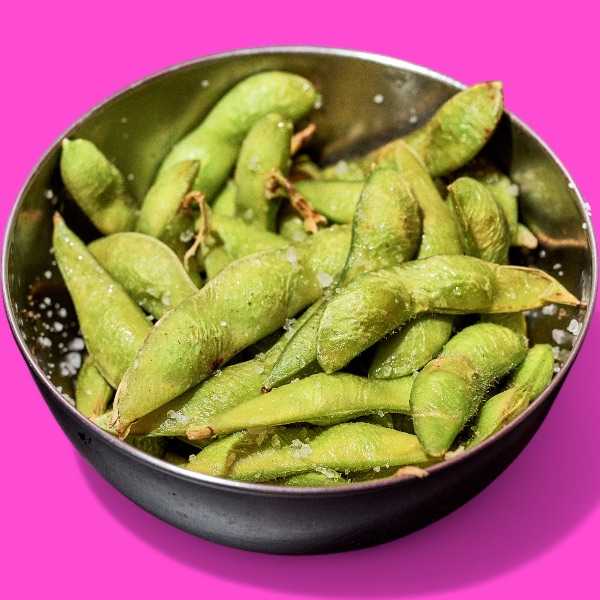 Edamame com flor de sal